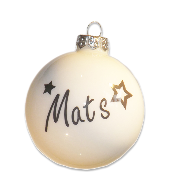 Pogo stick sprong sla gemakkelijk Glazen gepersonaliseerde kerstbal (wit) - Millies